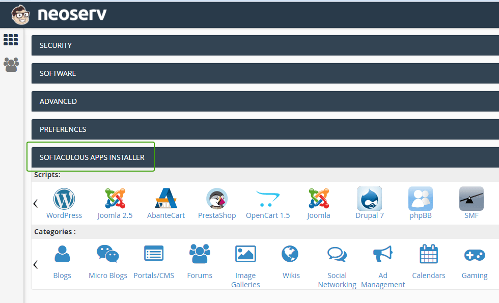 cPanel - Softaculous