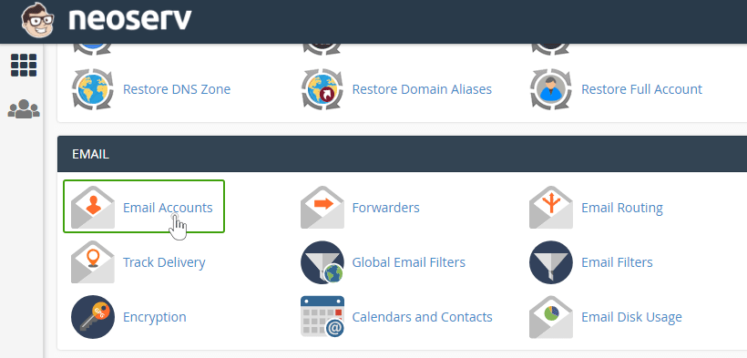 cPanel - Email Accounts
