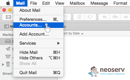 Mac mail - dodajanje računa