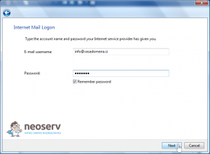 Windows Mail 6 en - informacije o računu