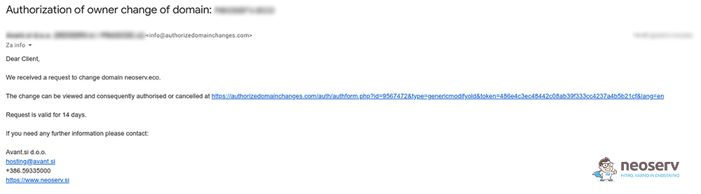 Verifikacija domene - email