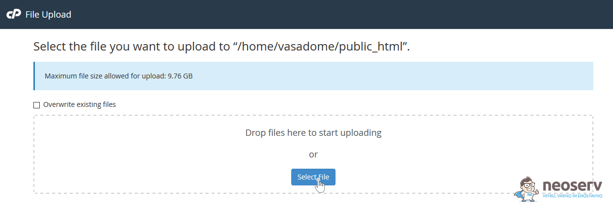 File Upload - Nalaganje datoteke