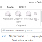 Outlook 2013 - kopijo sporočil pusti na strežniku - 1. korak