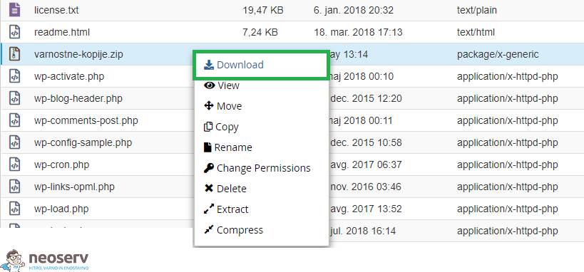 File Manager - Download File