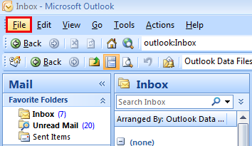 Outlook - Datoteka