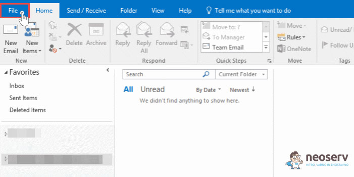 Outlook - Datoteka (File)