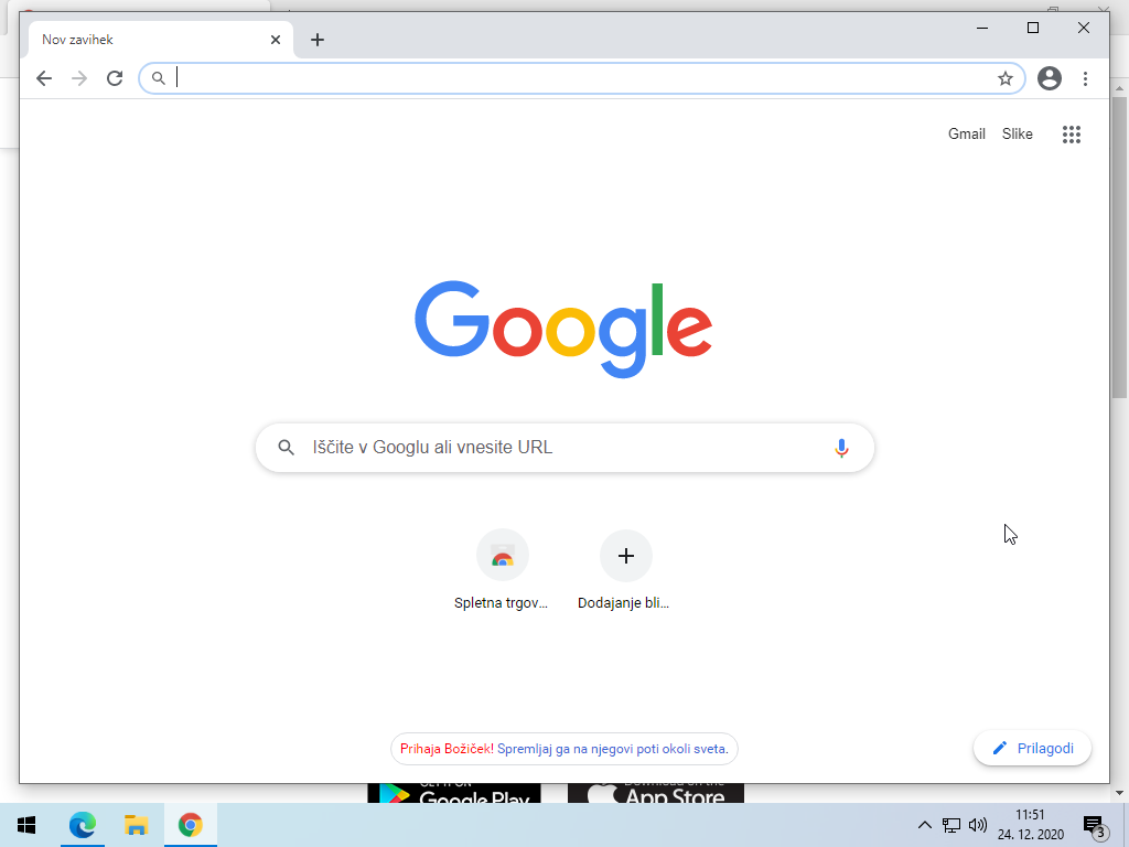 Zaključek namestitve brskalnika Google Chrome