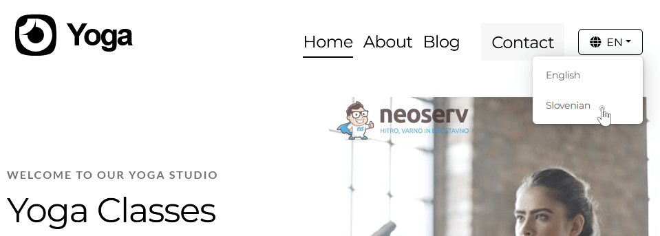 NEOSERV STUDIO - modul za izbiro jezika NEOSERV STUDIO - modul za izbiro jezika