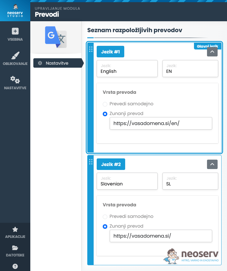 NEOSERV STUDIO - Prevodi - Zunanji prevod NEOSERV STUDIO - Prevodi - Zunanji prevod
